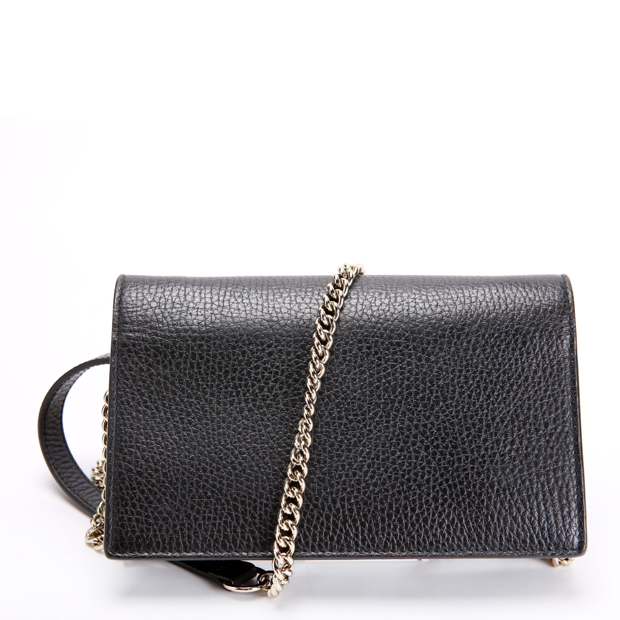 Gucci 510314 Interlocking GG Wallet On Chain Calfskin Black