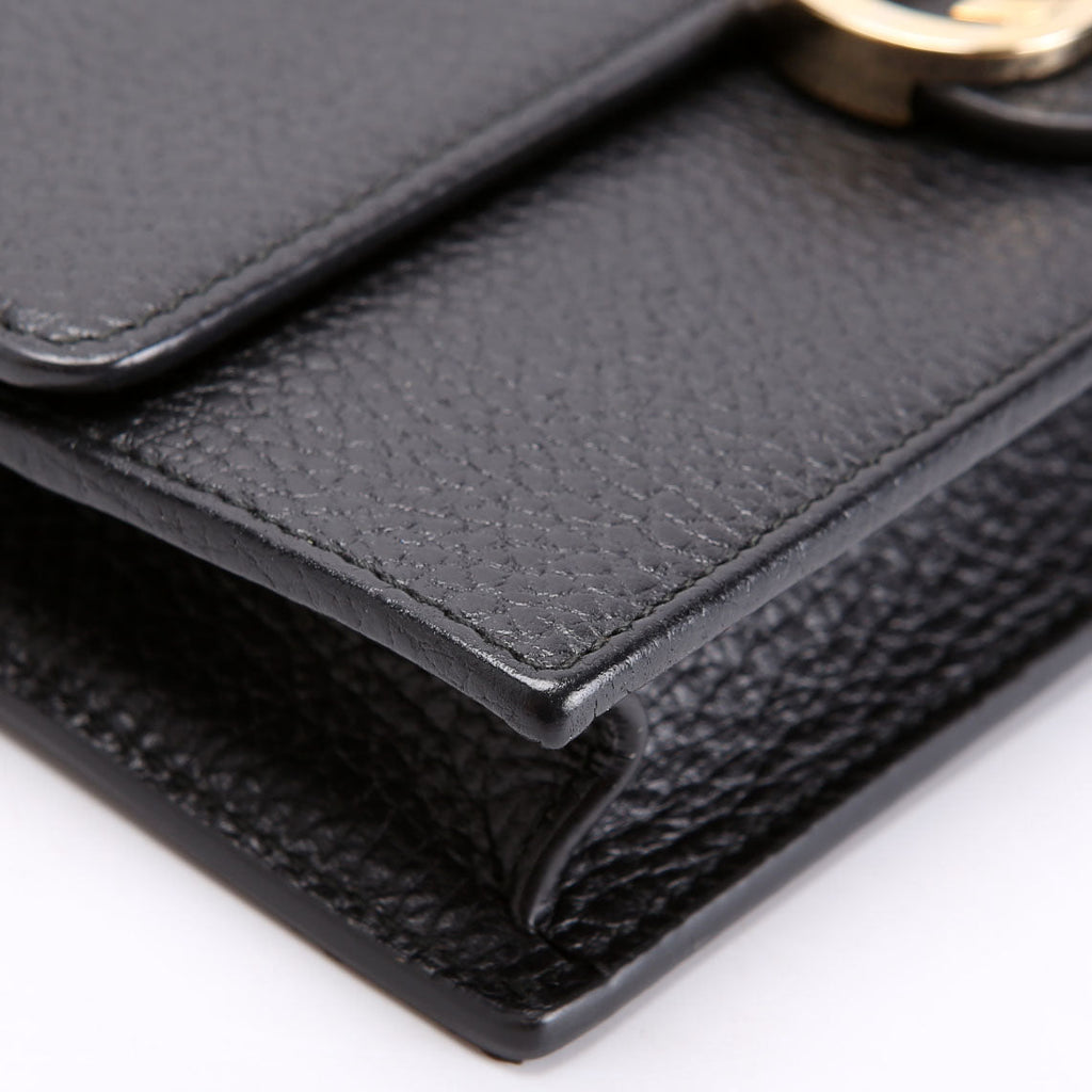 Gucci 510314 Interlocking GG Wallet On Chain Calfskin Black