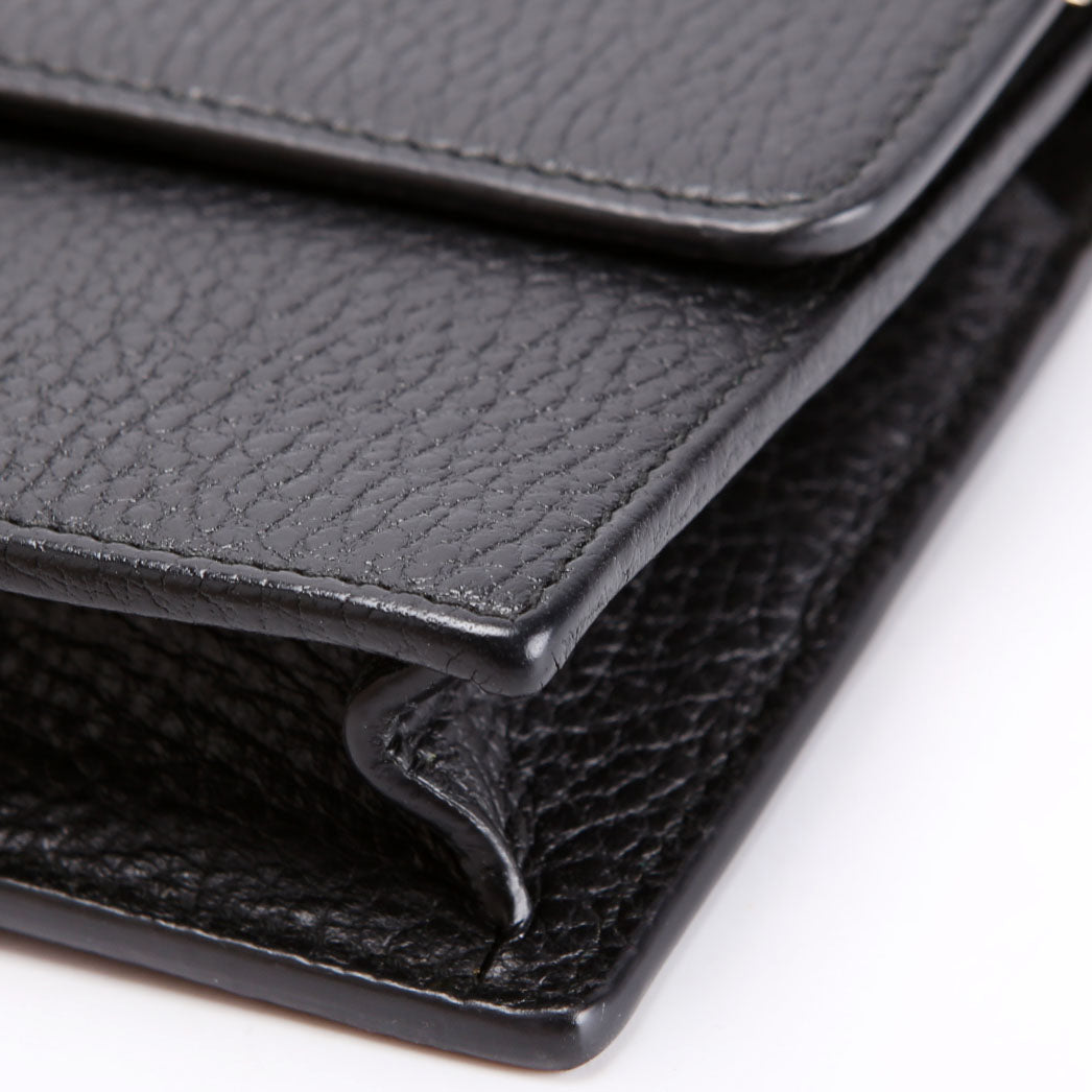 Gucci 510314 Interlocking GG Wallet On Chain Calfskin Black