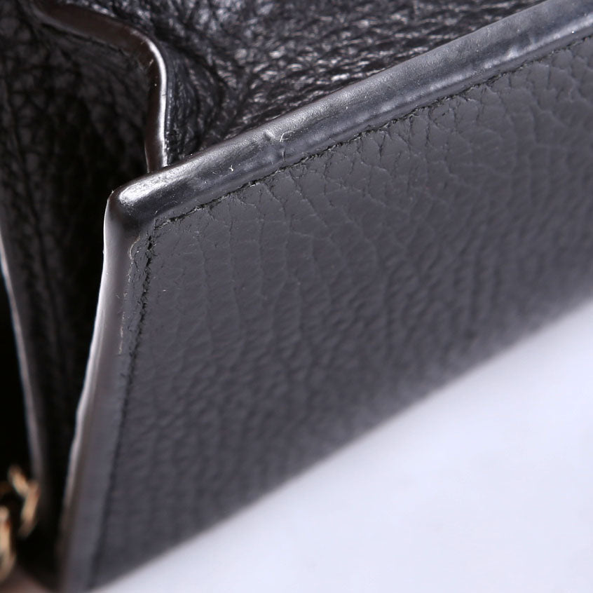 Gucci 510314 Interlocking GG Wallet On Chain Calfskin Black