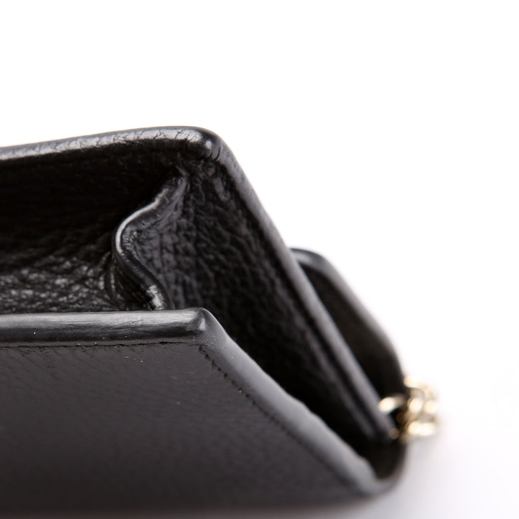 Gucci 510314 Interlocking GG Wallet On Chain Calfskin Black