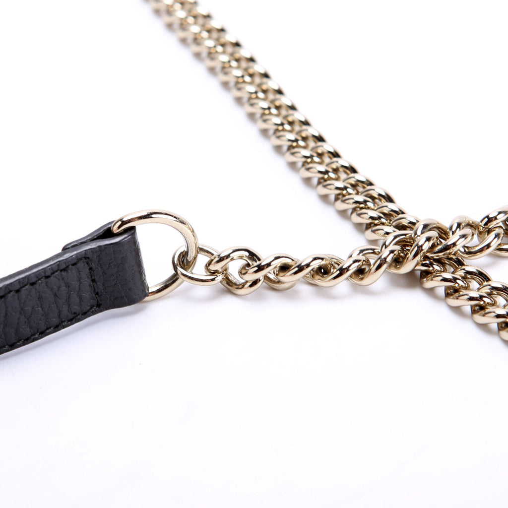 Gucci 510314 Interlocking GG Wallet On Chain Calfskin Black
