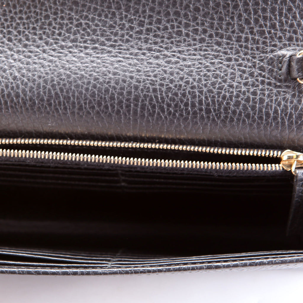 Gucci 510314 Interlocking GG Wallet On Chain Calfskin Black