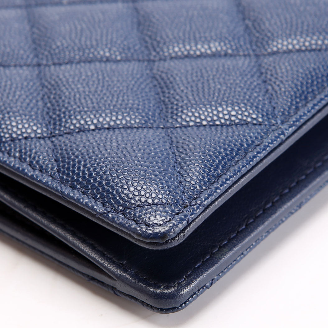 CC Wristlet Wallet Long Caviar 27M Blue