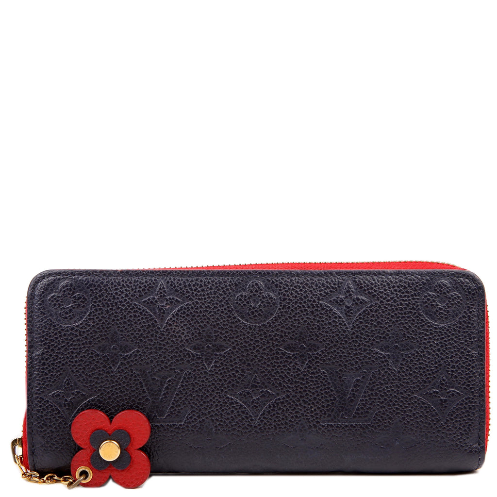 Clemence Wallet Flower Empreinte Navy/Red