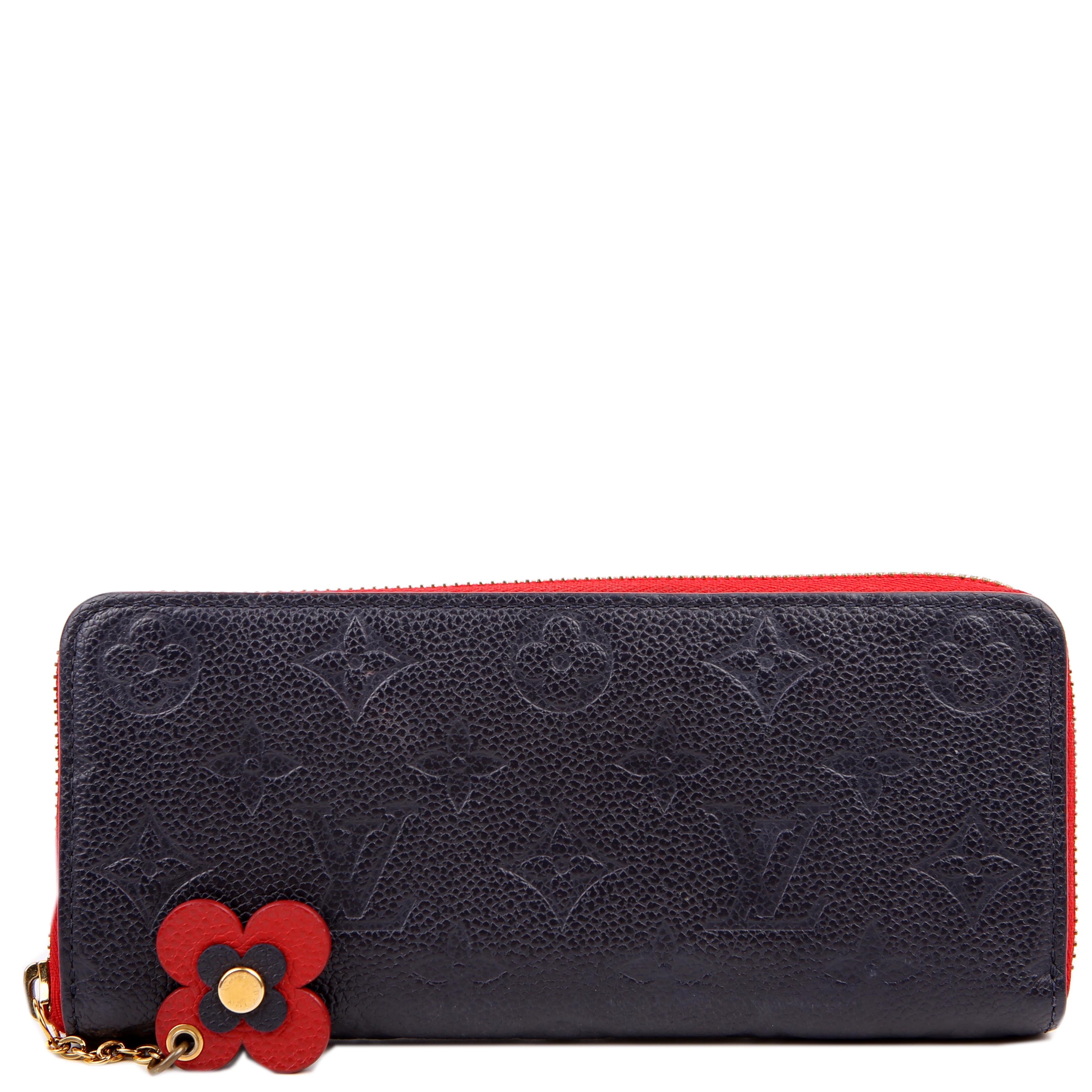 Clemence Wallet Flower Empreinte Navy/Red