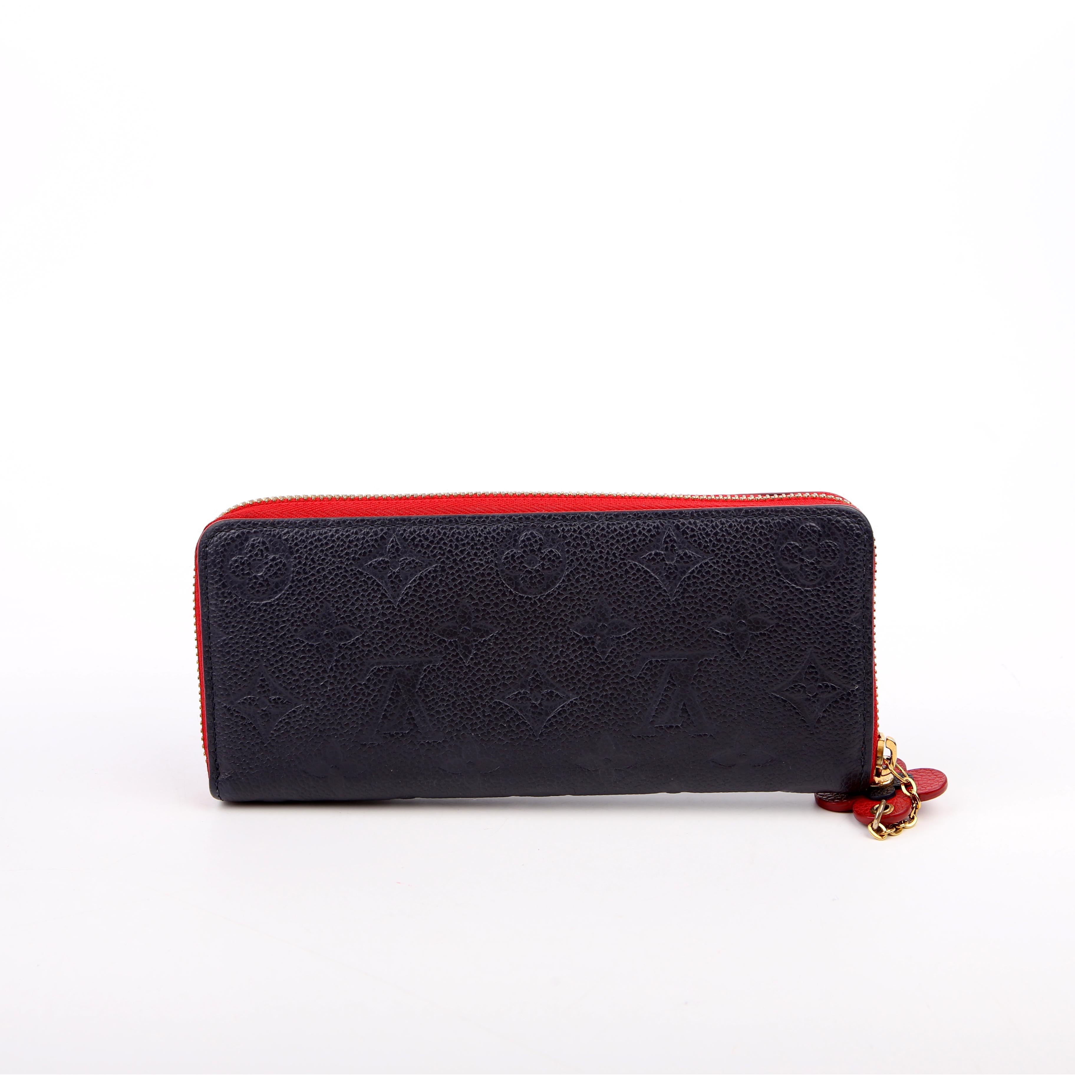 Clemence Wallet Flower Empreinte Navy/Red