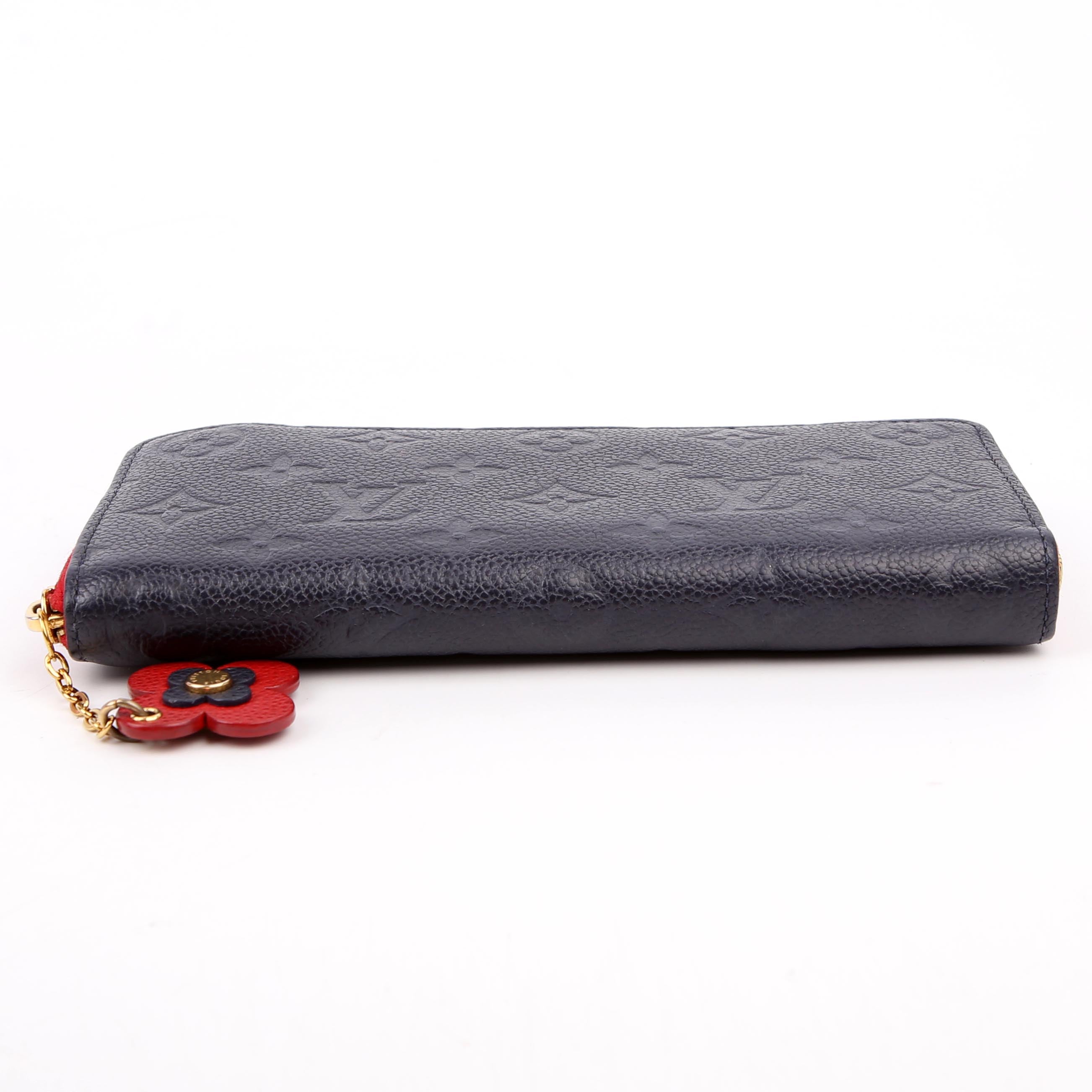 Clemence Wallet Flower Empreinte Navy/Red