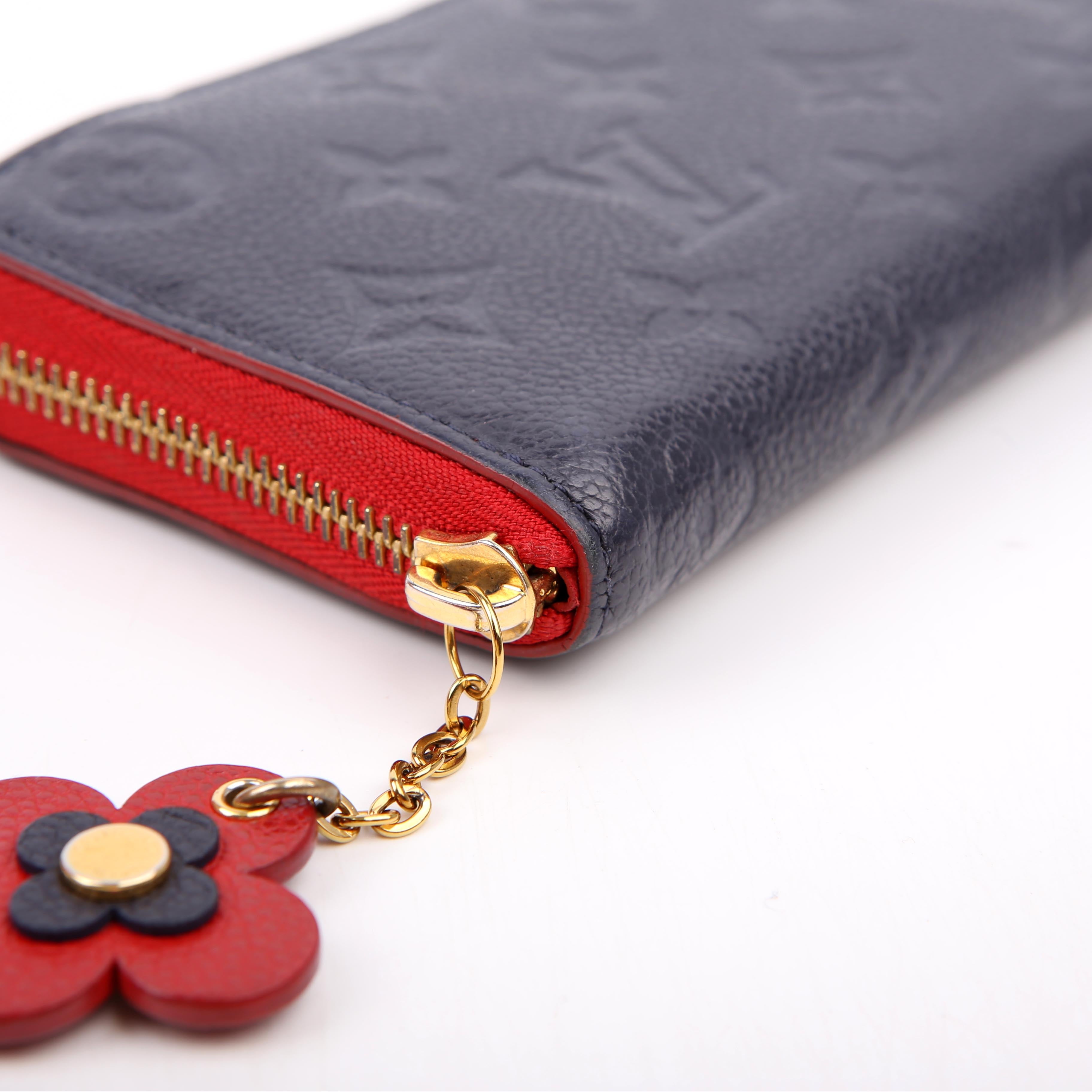 Clemence Wallet Flower Empreinte Navy/Red