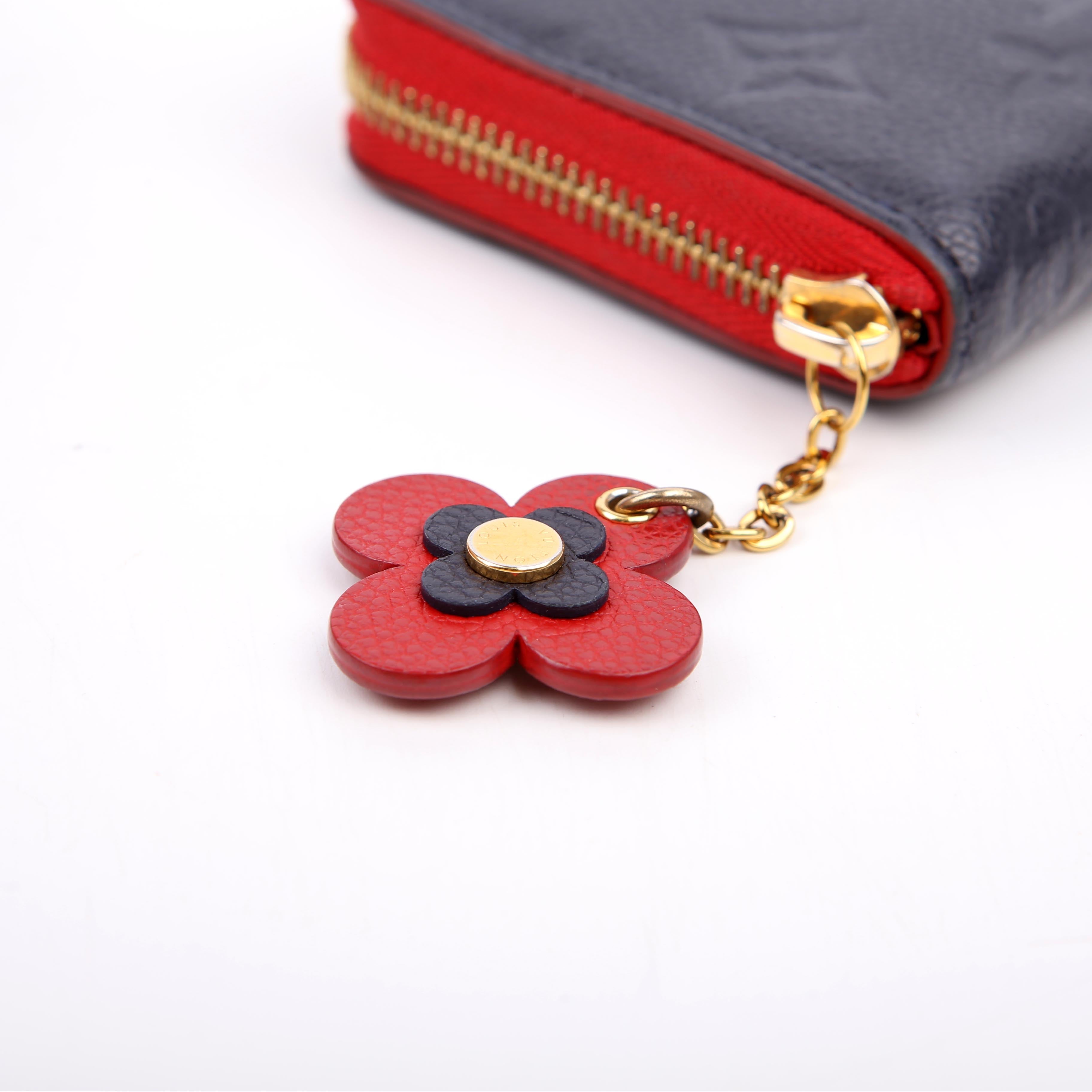 Clemence Wallet Flower Empreinte Navy/Red