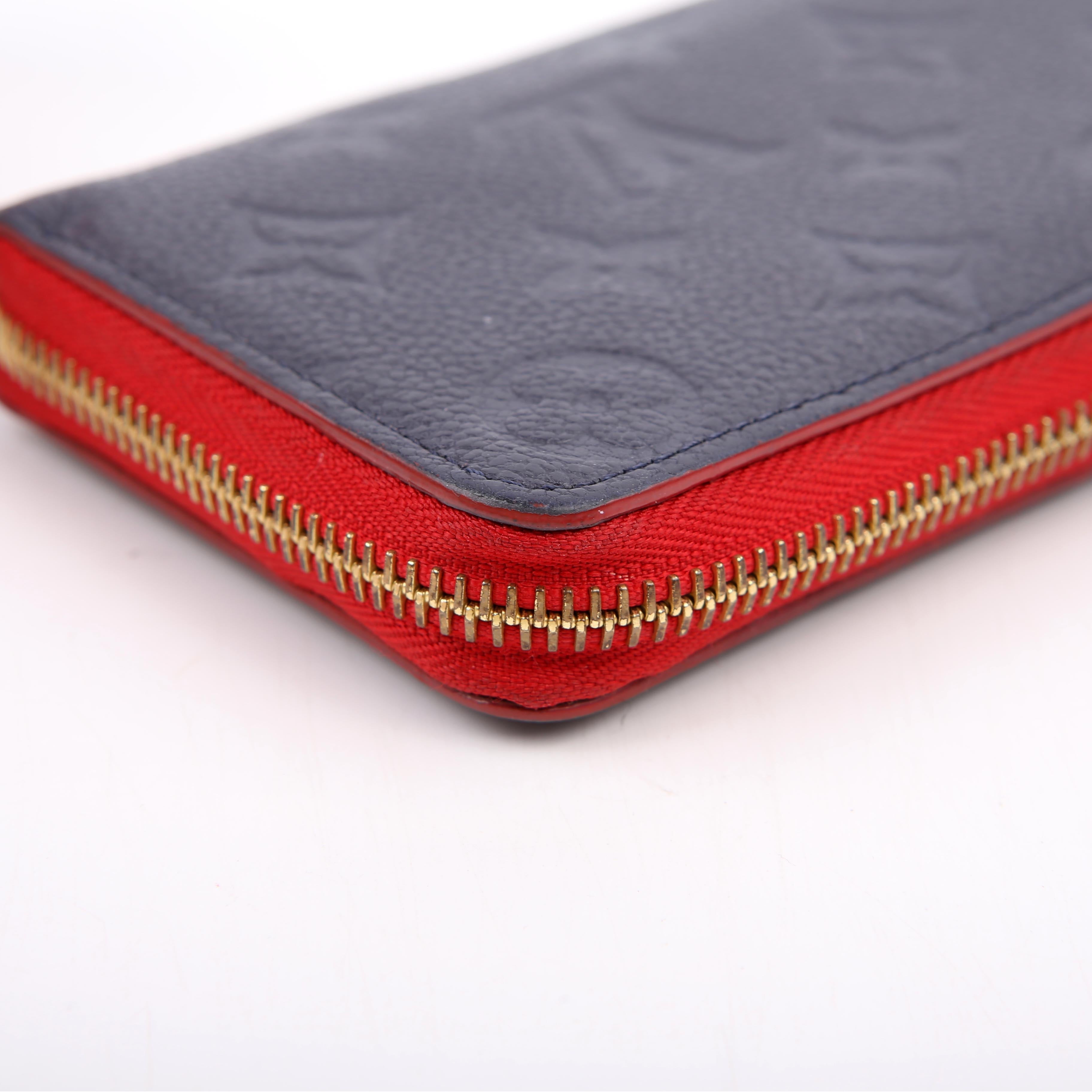 Clemence Wallet Flower Empreinte Navy/Red