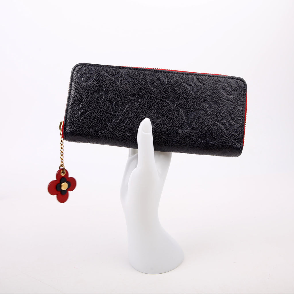 Clemence Wallet Flower Empreinte Navy/Red