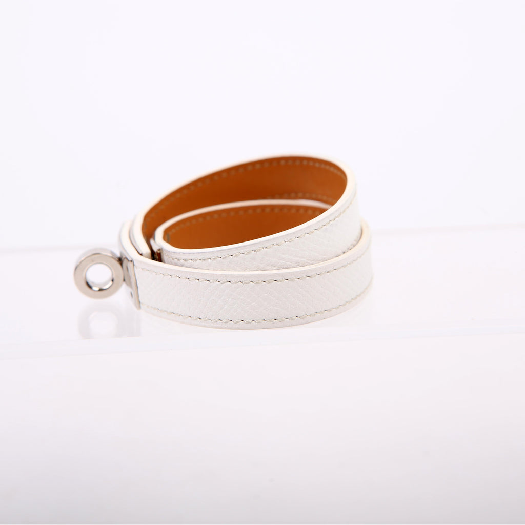 Hermes Kelly Double Tour Bracelet White