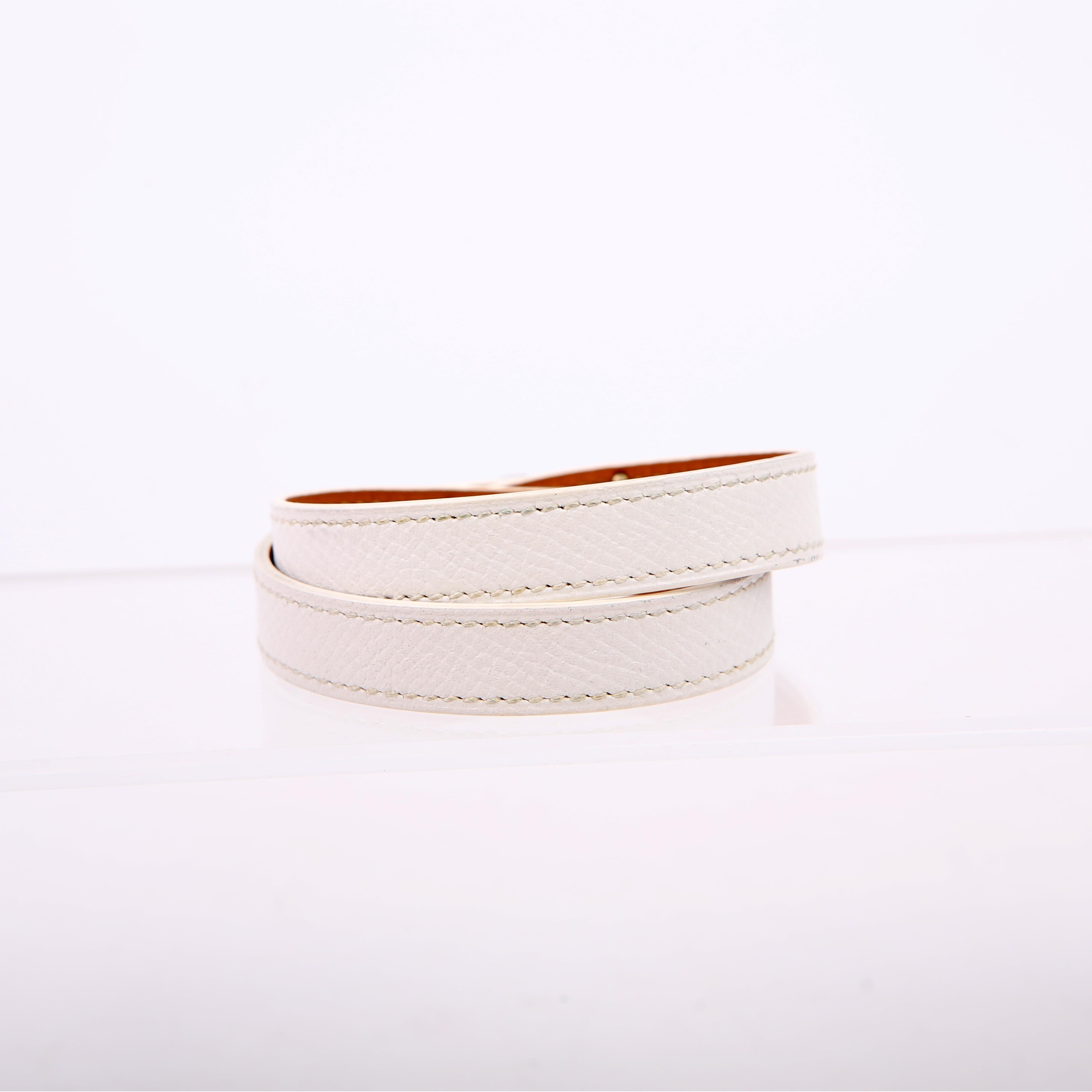 Hermes Kelly Double Tour Bracelet White