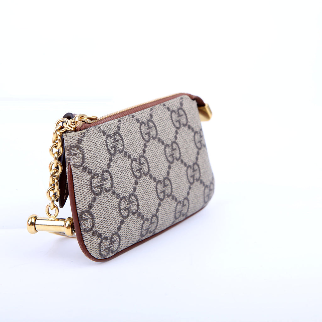 447964 GG Supreme Key Case Brown