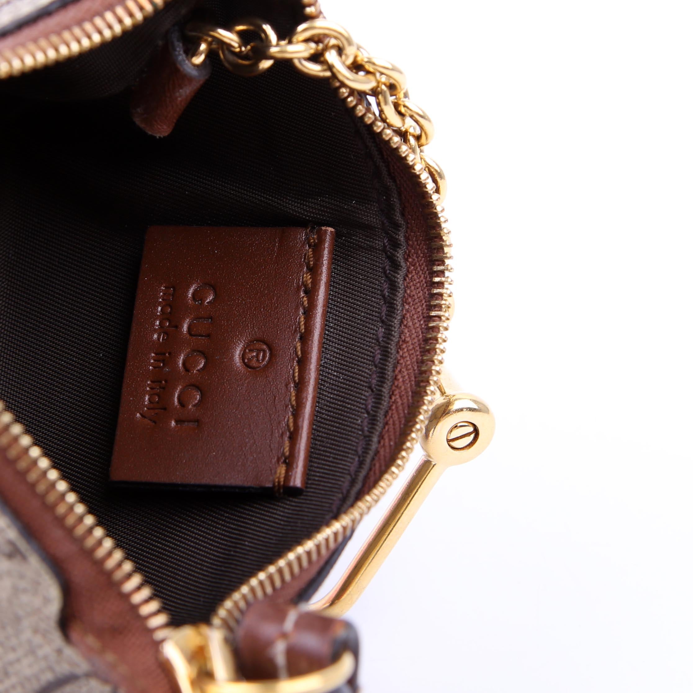 447964 GG Supreme Key Case Brown