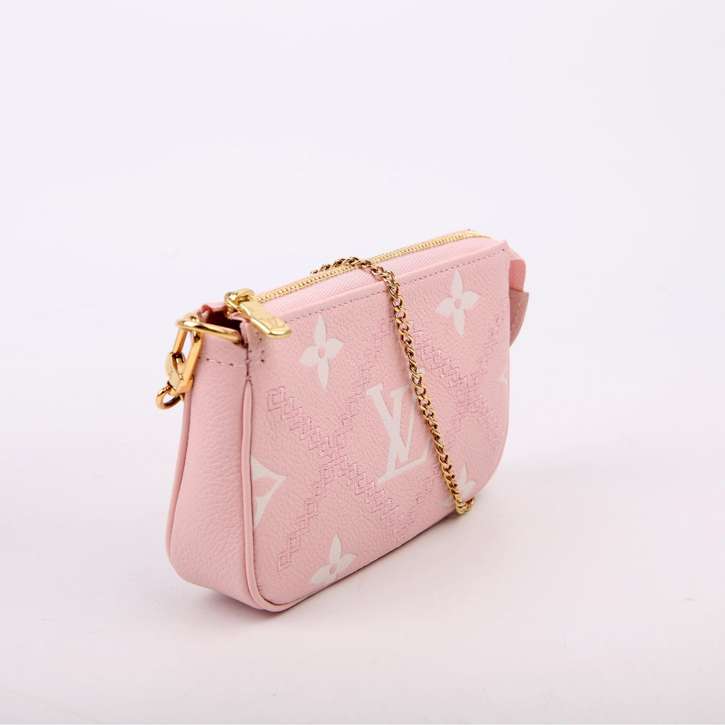 Pochette Accessoires Mini Broderies Empreinte Pink