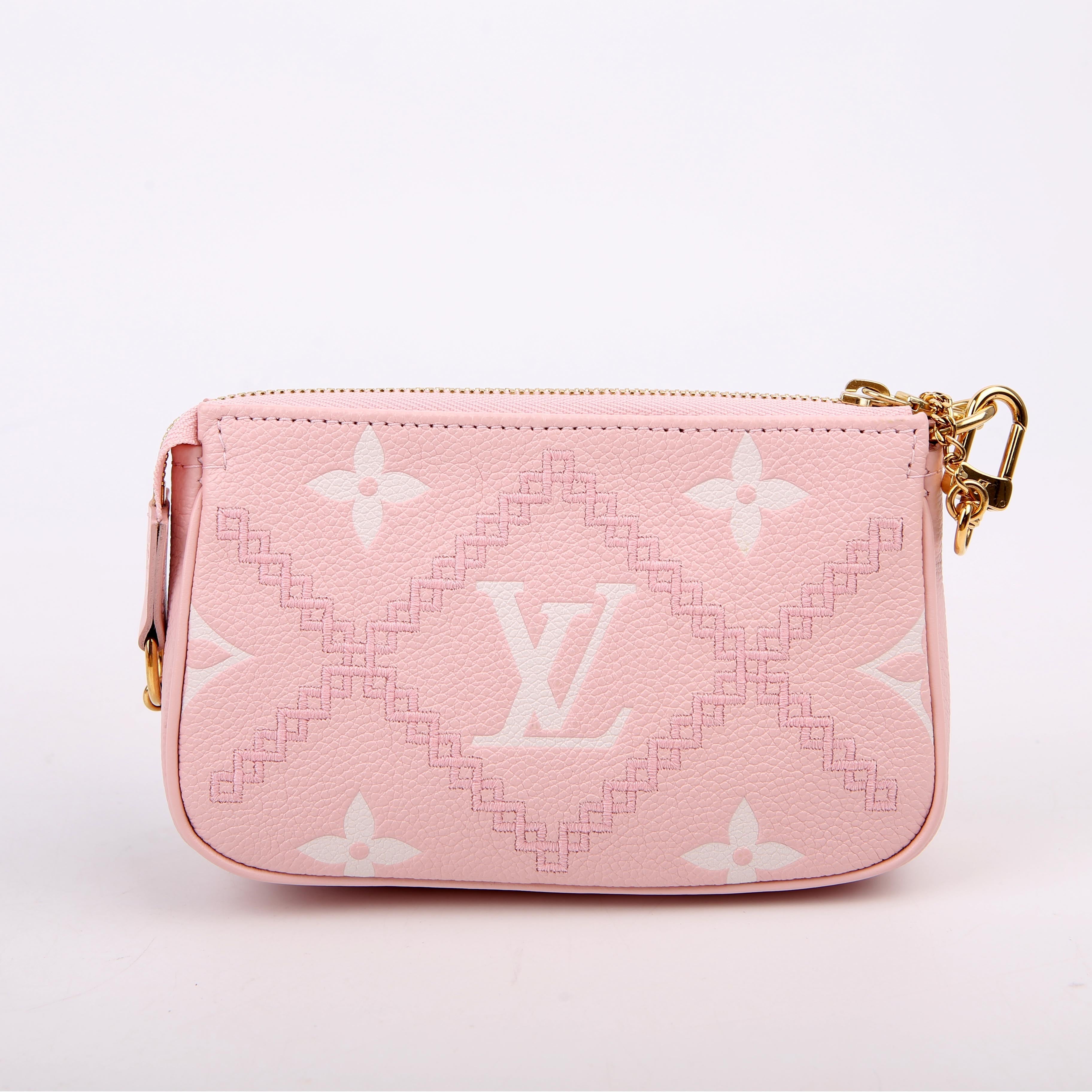 Pochette Accessoires Mini Broderies Empreinte Pink