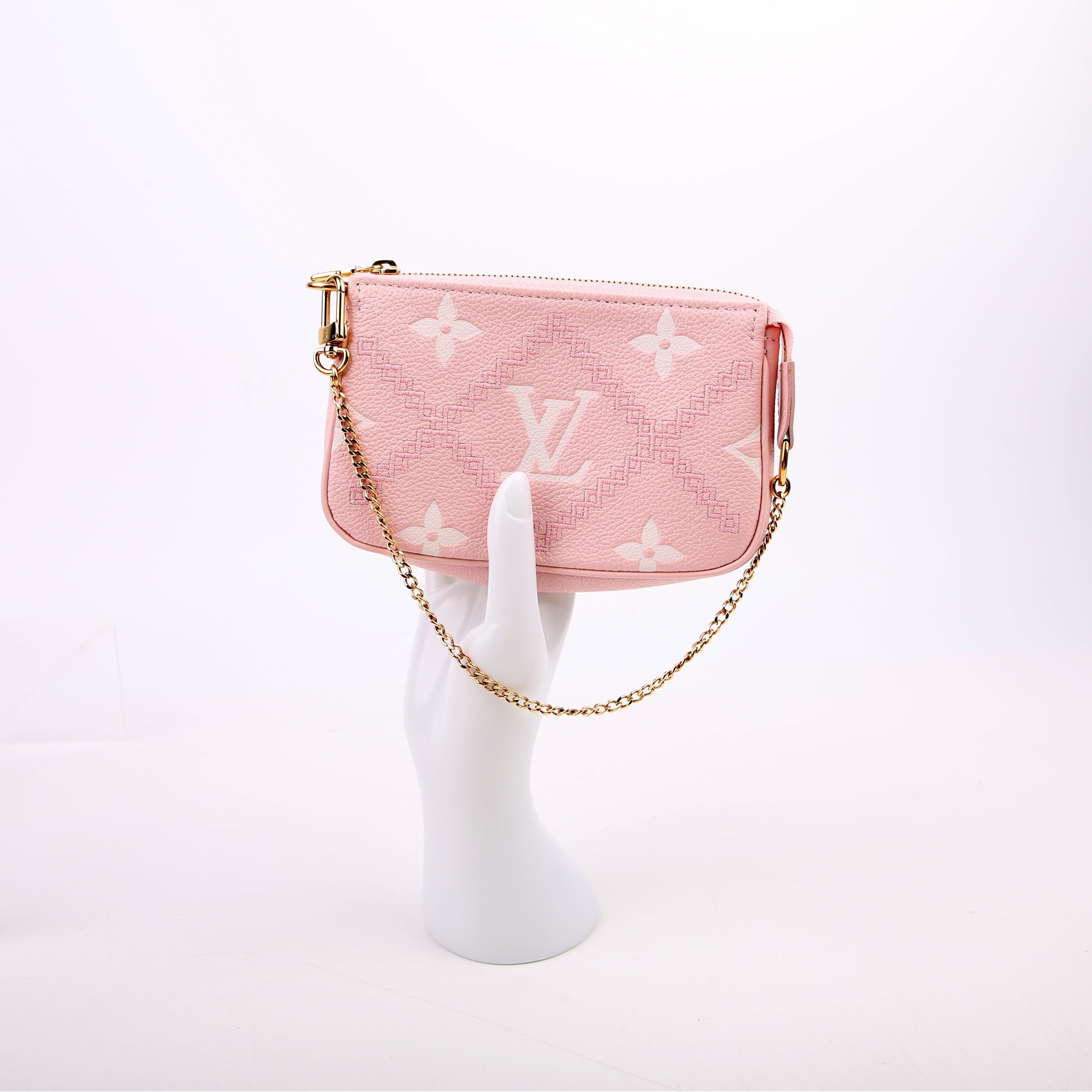 Pochette Accessoires Mini Broderies Empreinte Pink