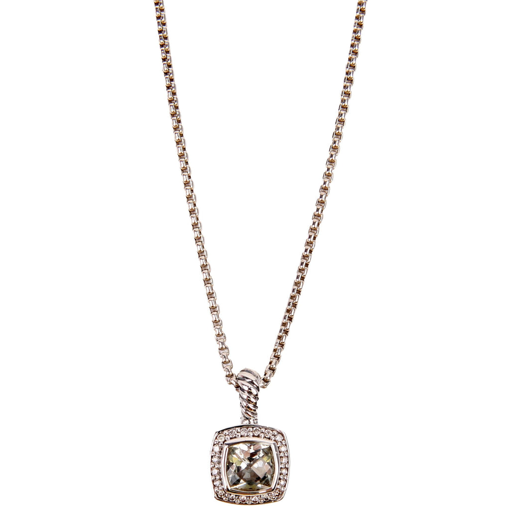 Petite Albion Pendant 925/Prasiolite/Diamonds Necklace Silver