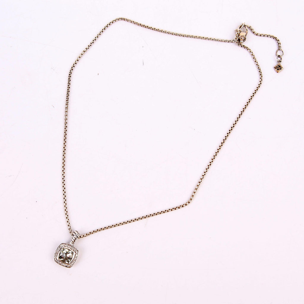 Petite Albion Pendant 925/Prasiolite/Diamonds Necklace Silver