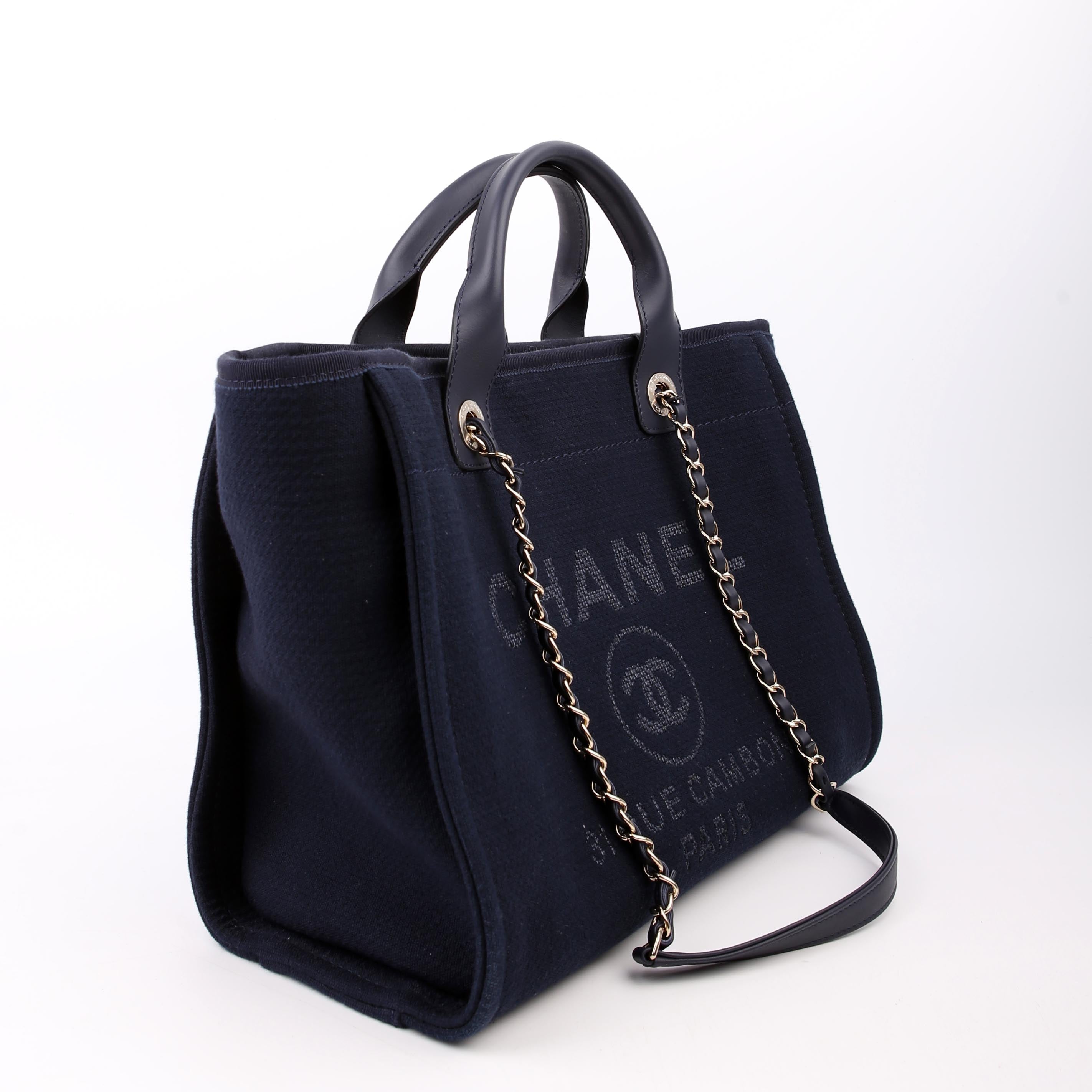 Deauville Small With Pouch Mixed Fibers Navy