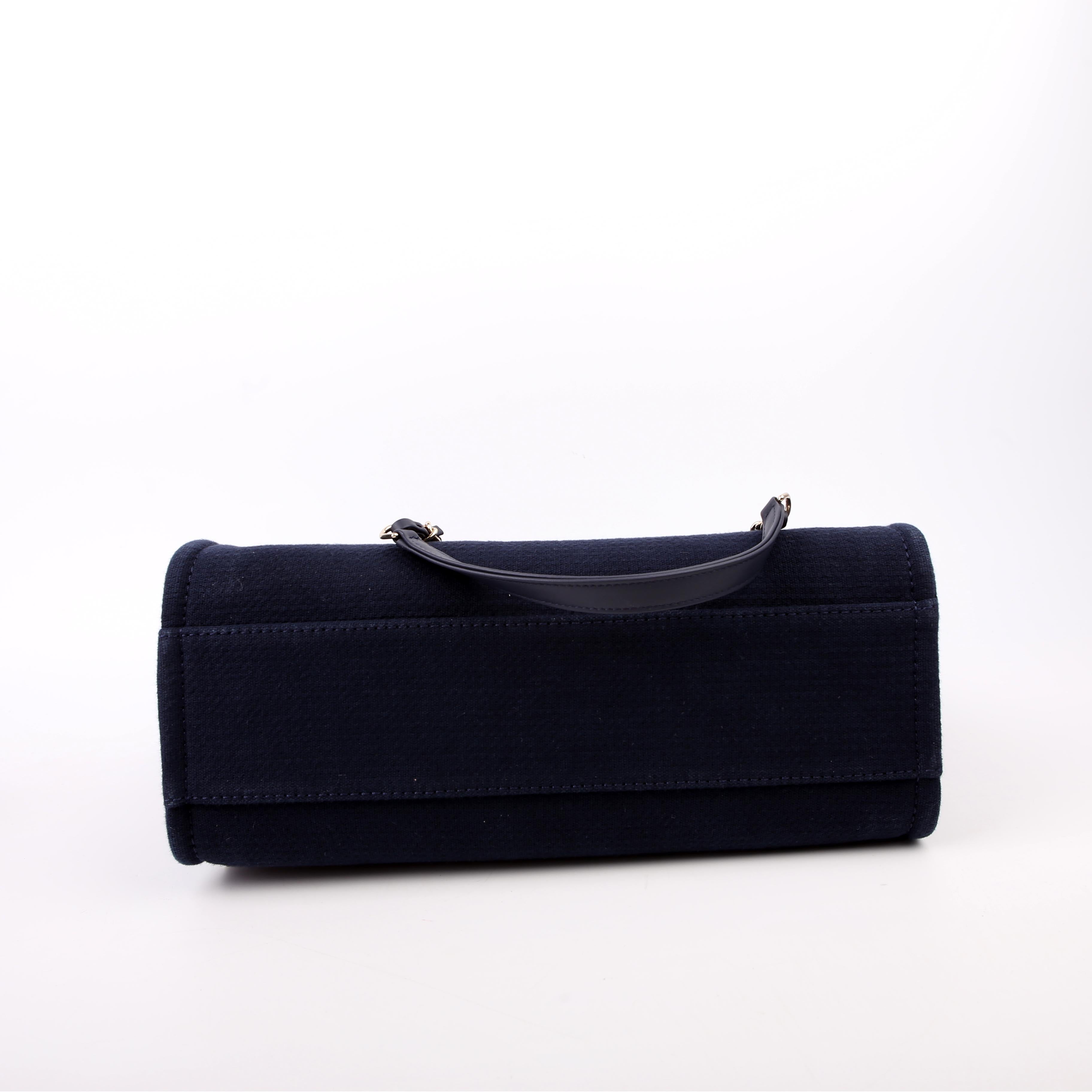 Deauville Small With Pouch Mixed Fibers Navy