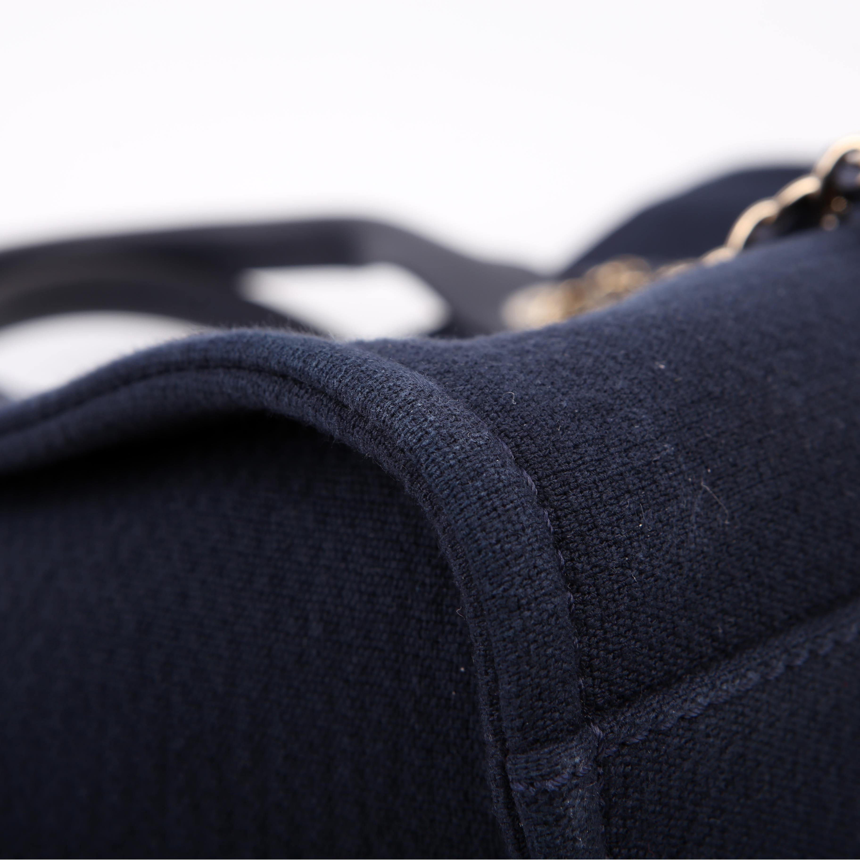 Deauville Small With Pouch Mixed Fibers Navy