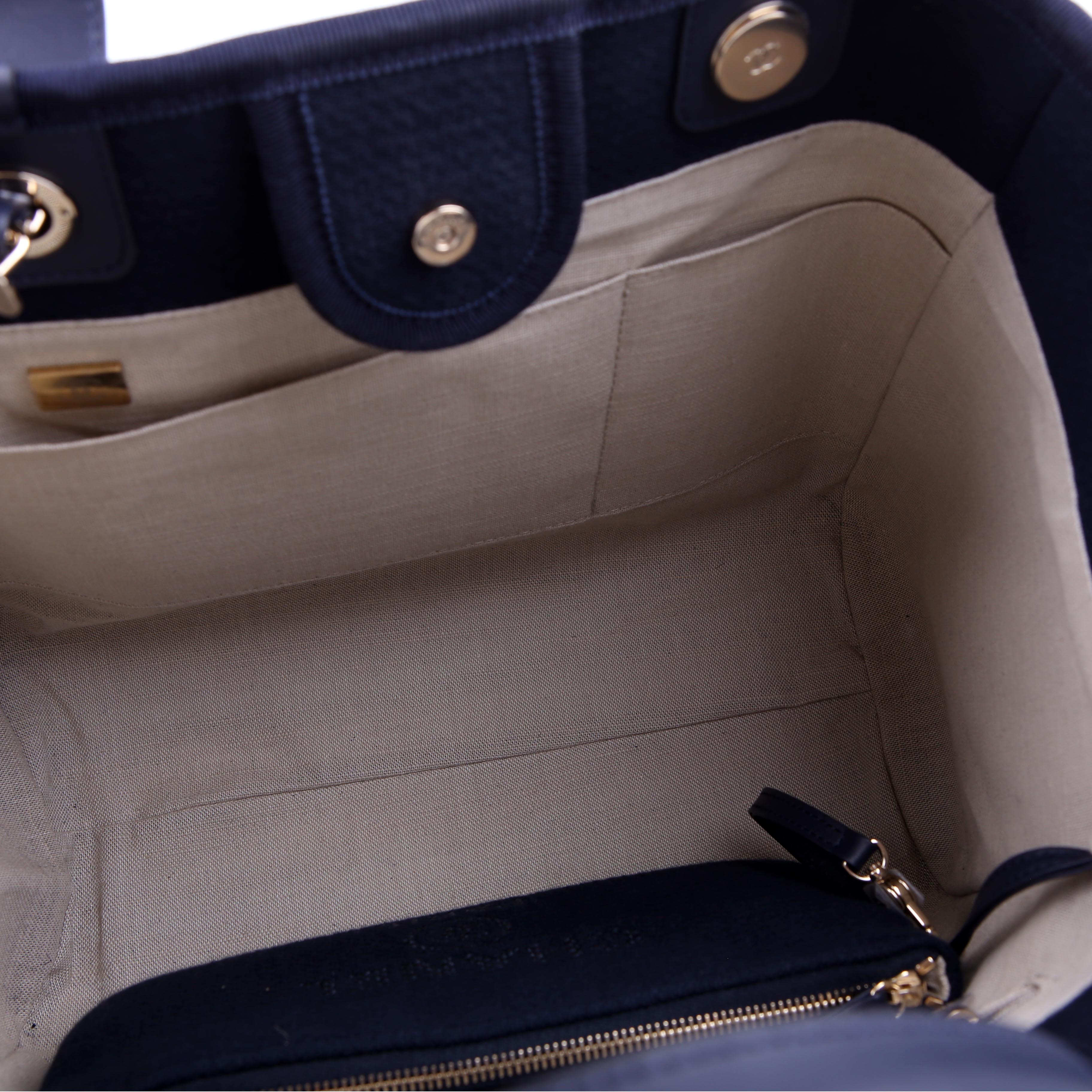Deauville Small With Pouch Mixed Fibers Navy