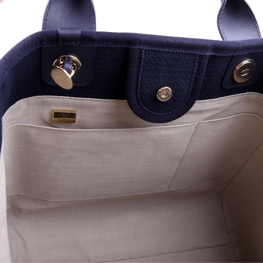 Deauville Small With Pouch Mixed Fibers Navy
