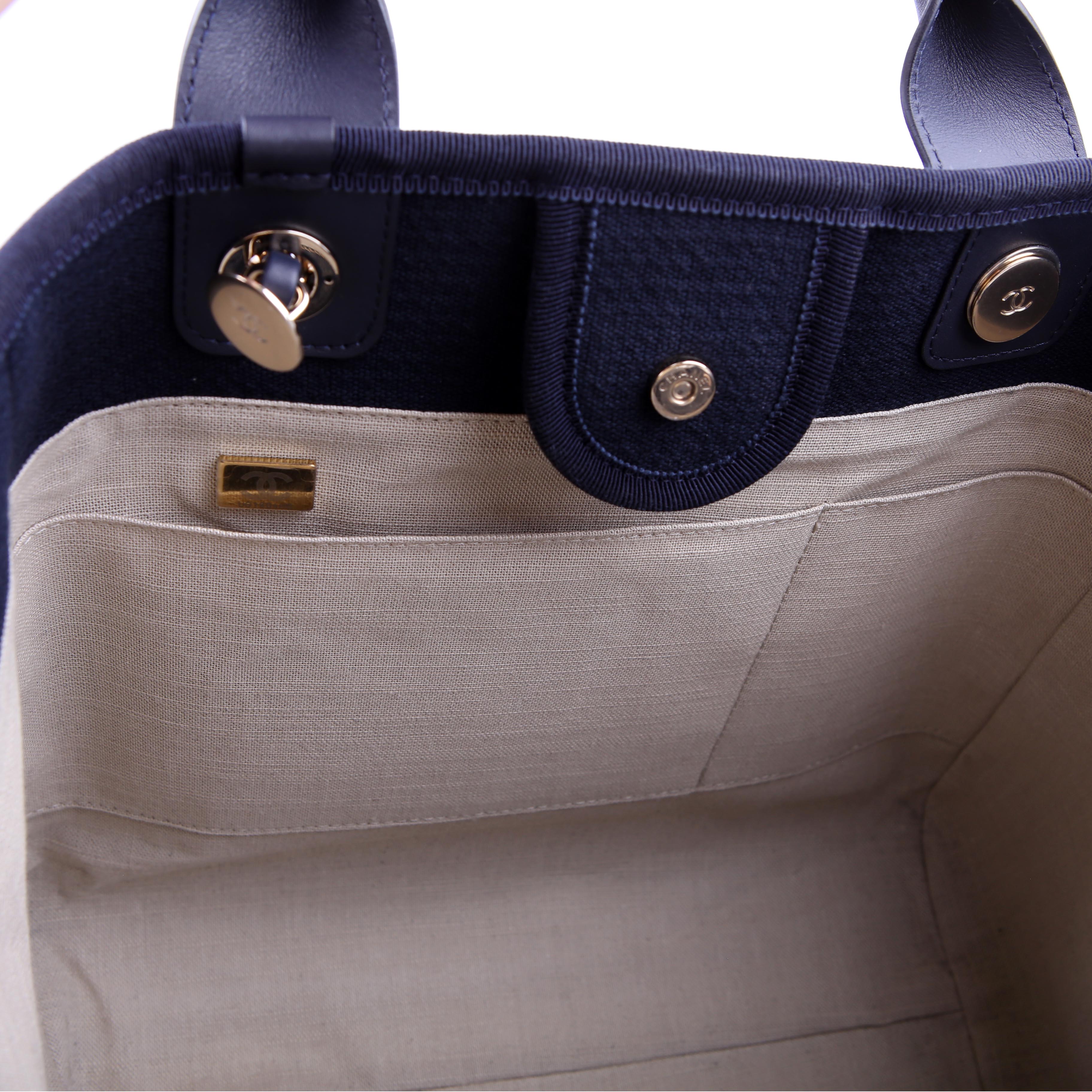 Deauville Small With Pouch Mixed Fibers Navy