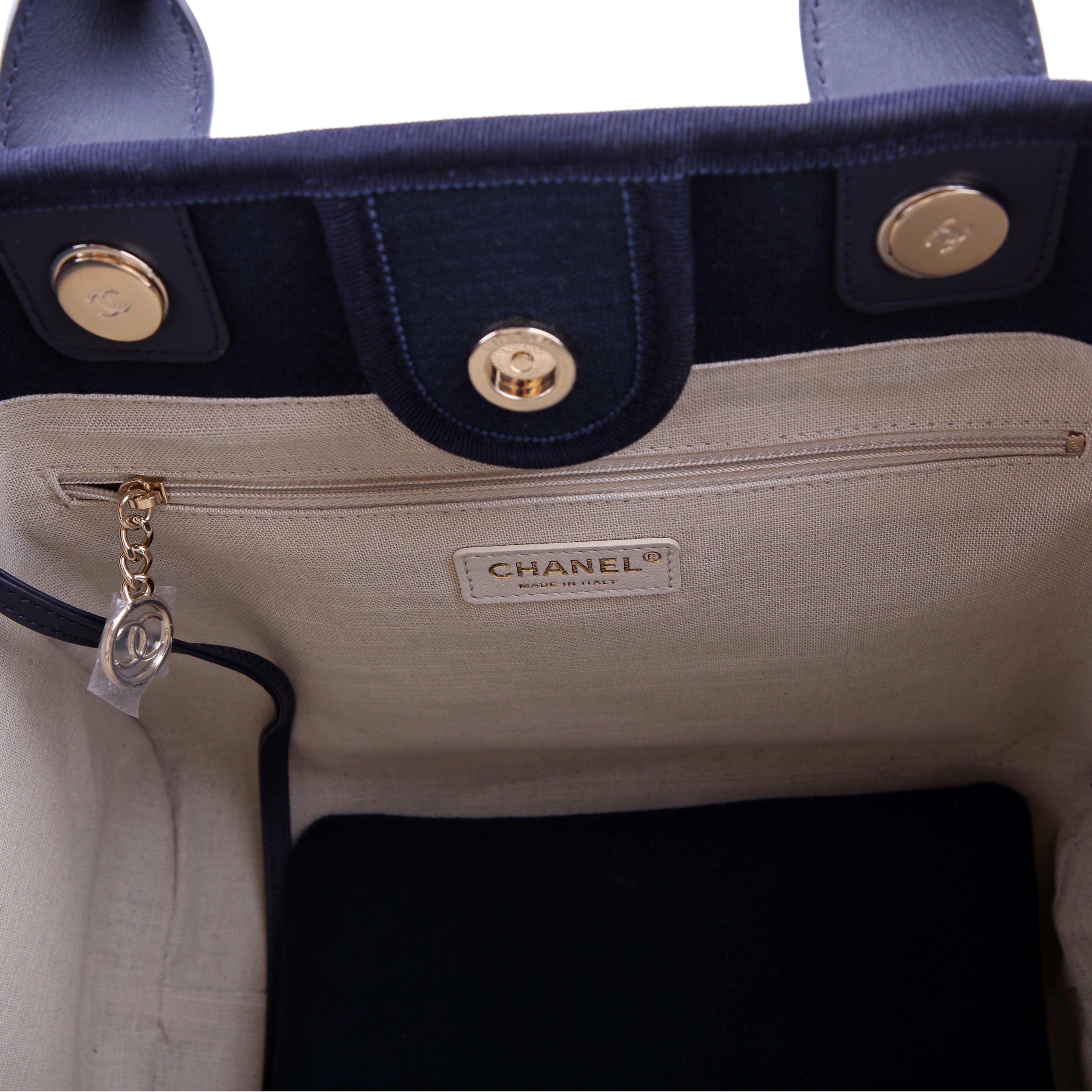Deauville Small With Pouch Mixed Fibers Navy
