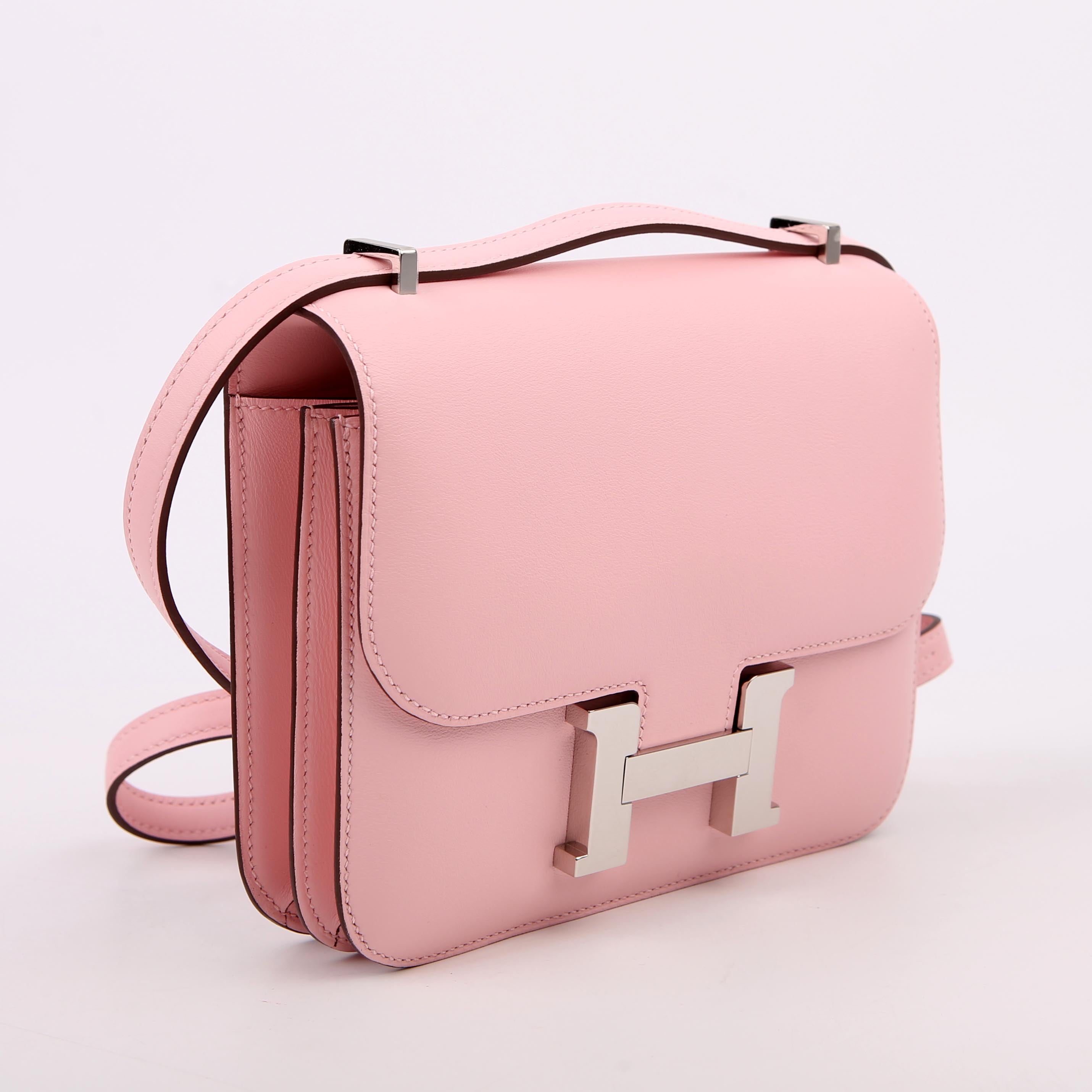 Hermes Constance 3 Mini Swift 2024 Rose Sakura/Palladium