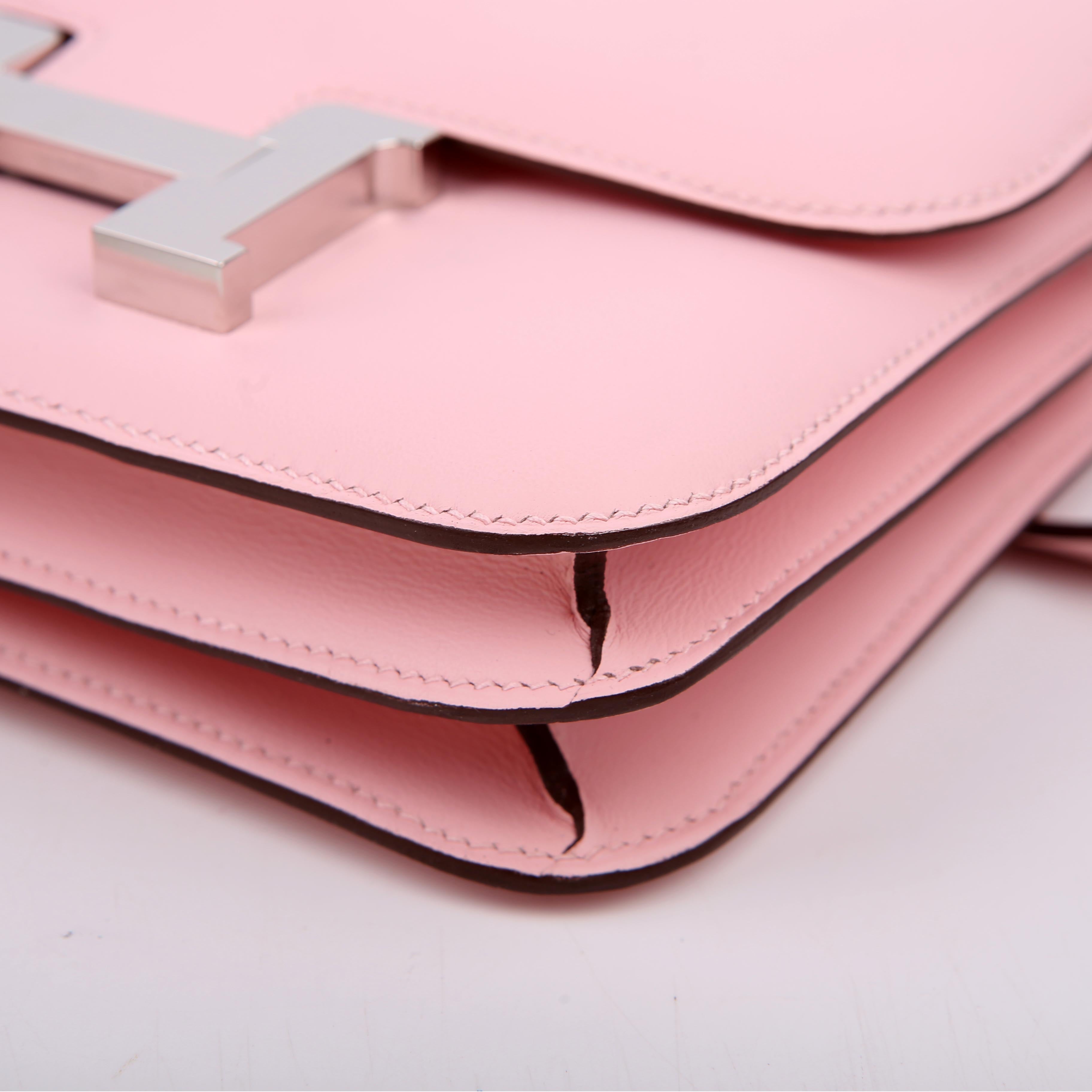 Hermes Constance 3 Mini Swift 2024 Rose Sakura/Palladium