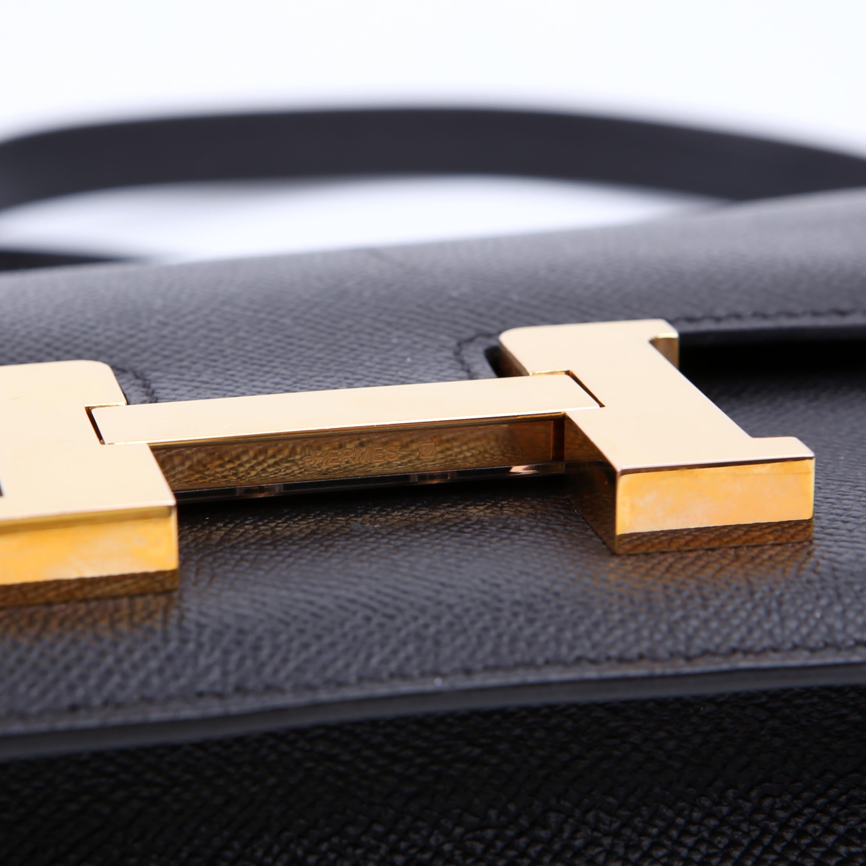 Hermes Constance 24 Epsom 2017 Black/Gold