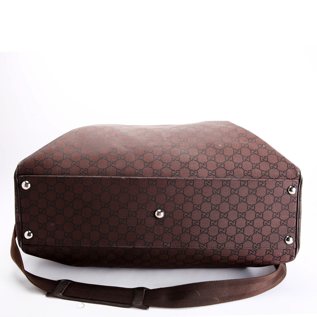 Gucci 196356 GG Canvas Duffle Bag Brown