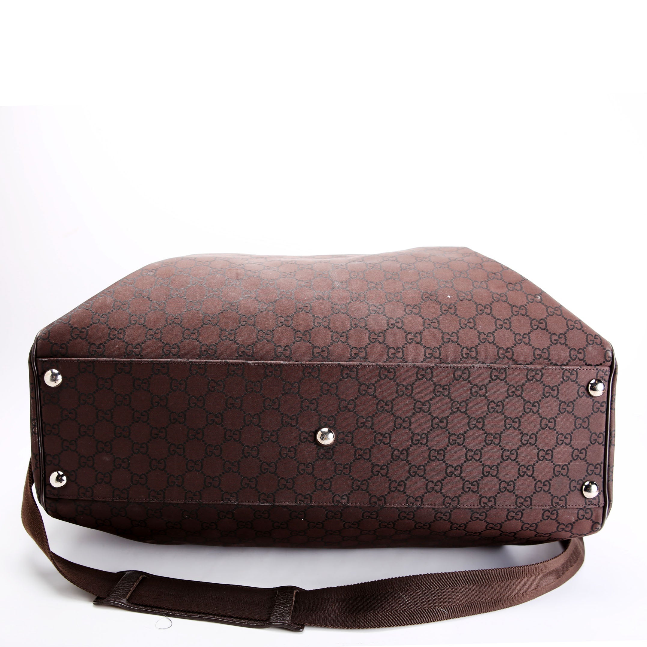 Gucci 196356 GG Canvas Duffle Bag Brown