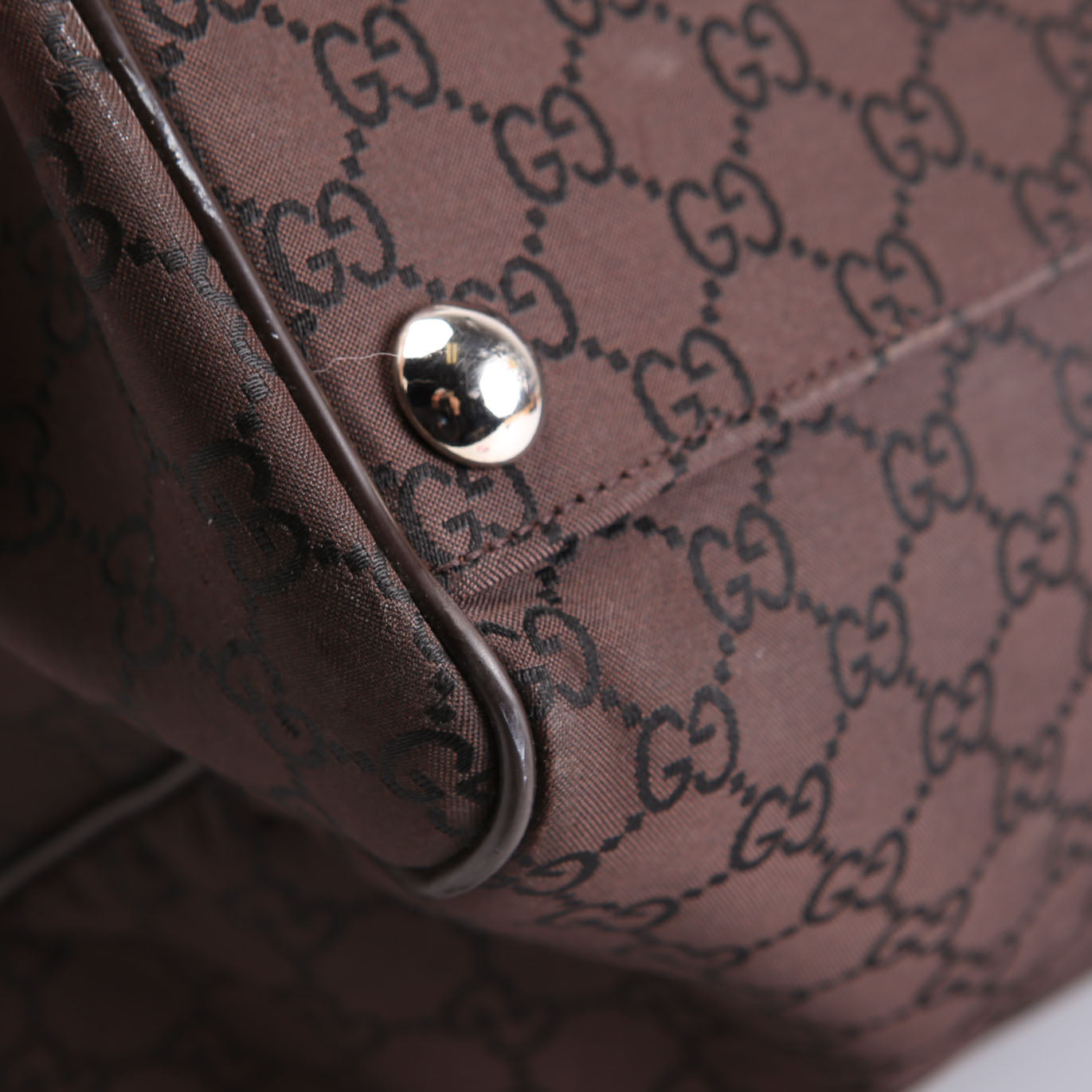 Gucci 196356 GG Canvas Duffle Bag Brown