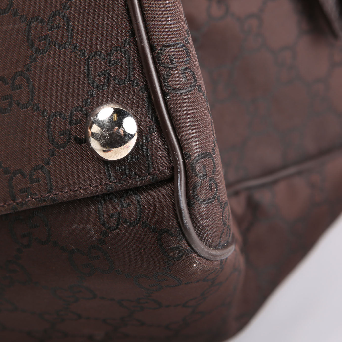 Gucci 196356 GG Canvas Duffle Bag Brown