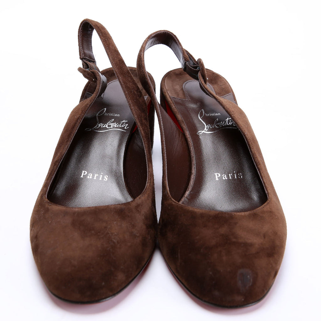 So Jane 55 Suede Slingback Pumps Size 39 Brown