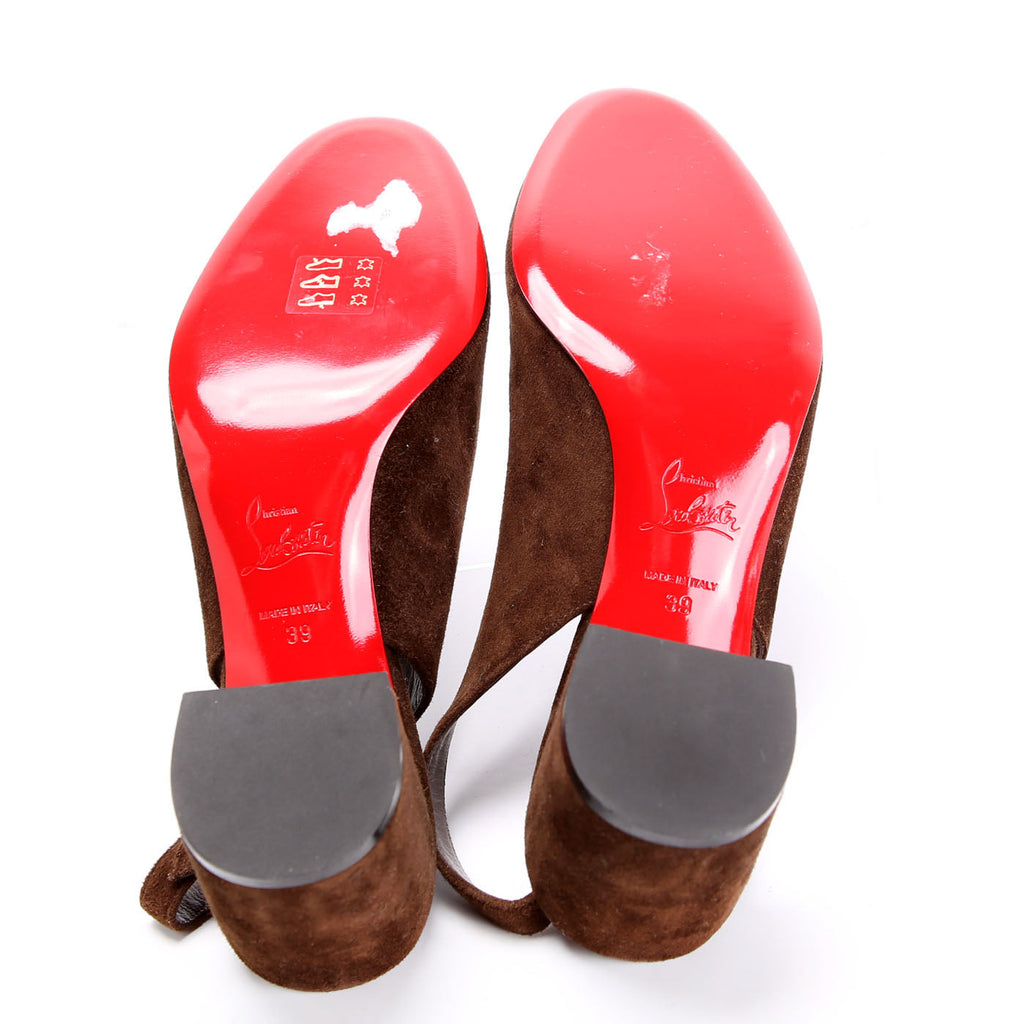 So Jane 55 Suede Slingback Pumps Size 39 Brown