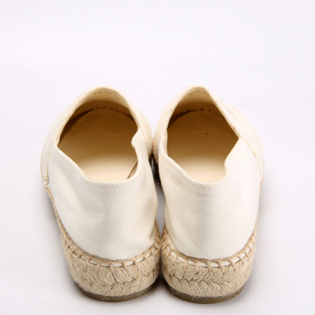 CC Quilted Espadrilles Size 40 White/Beige