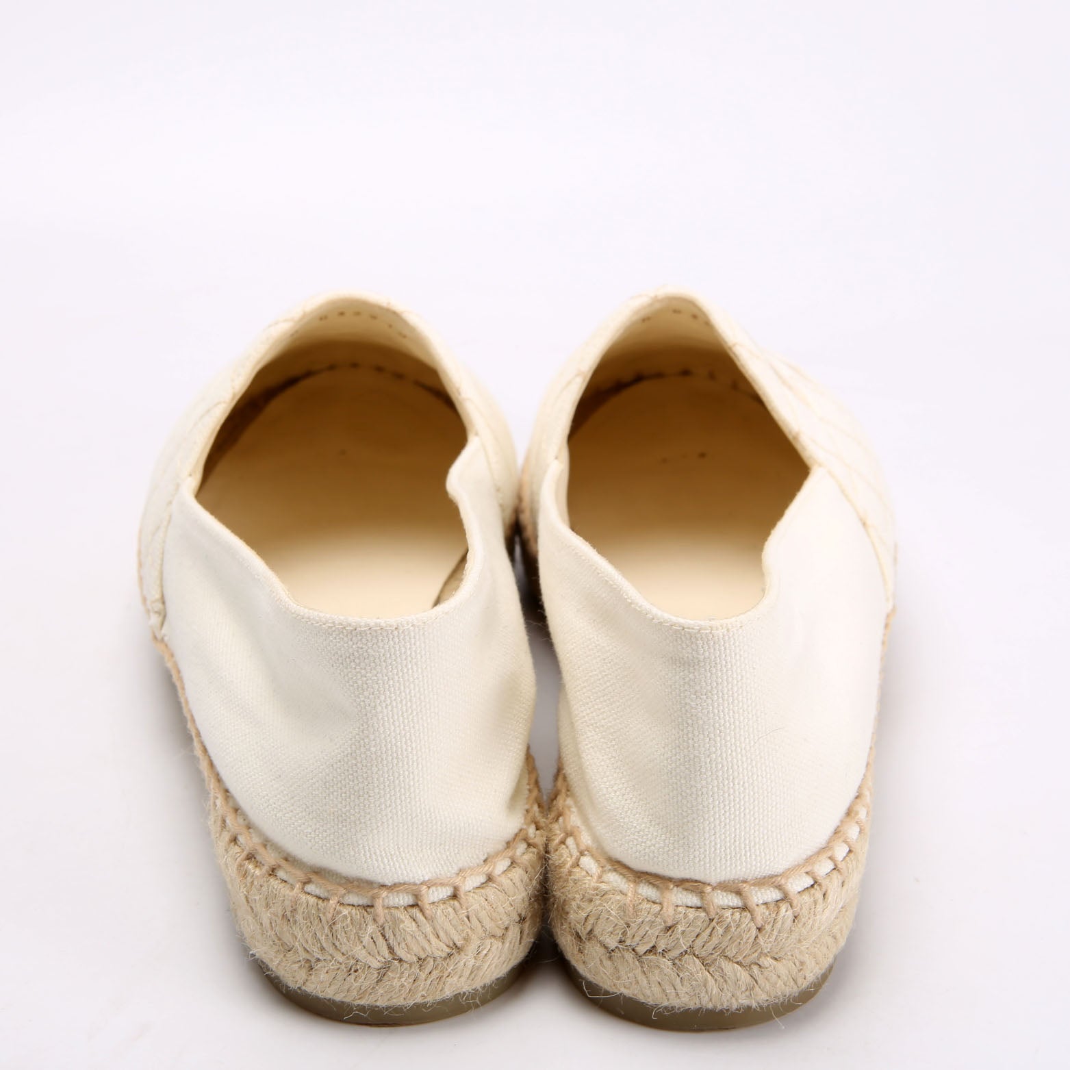 CC Quilted Espadrilles Size 40 White/Beige
