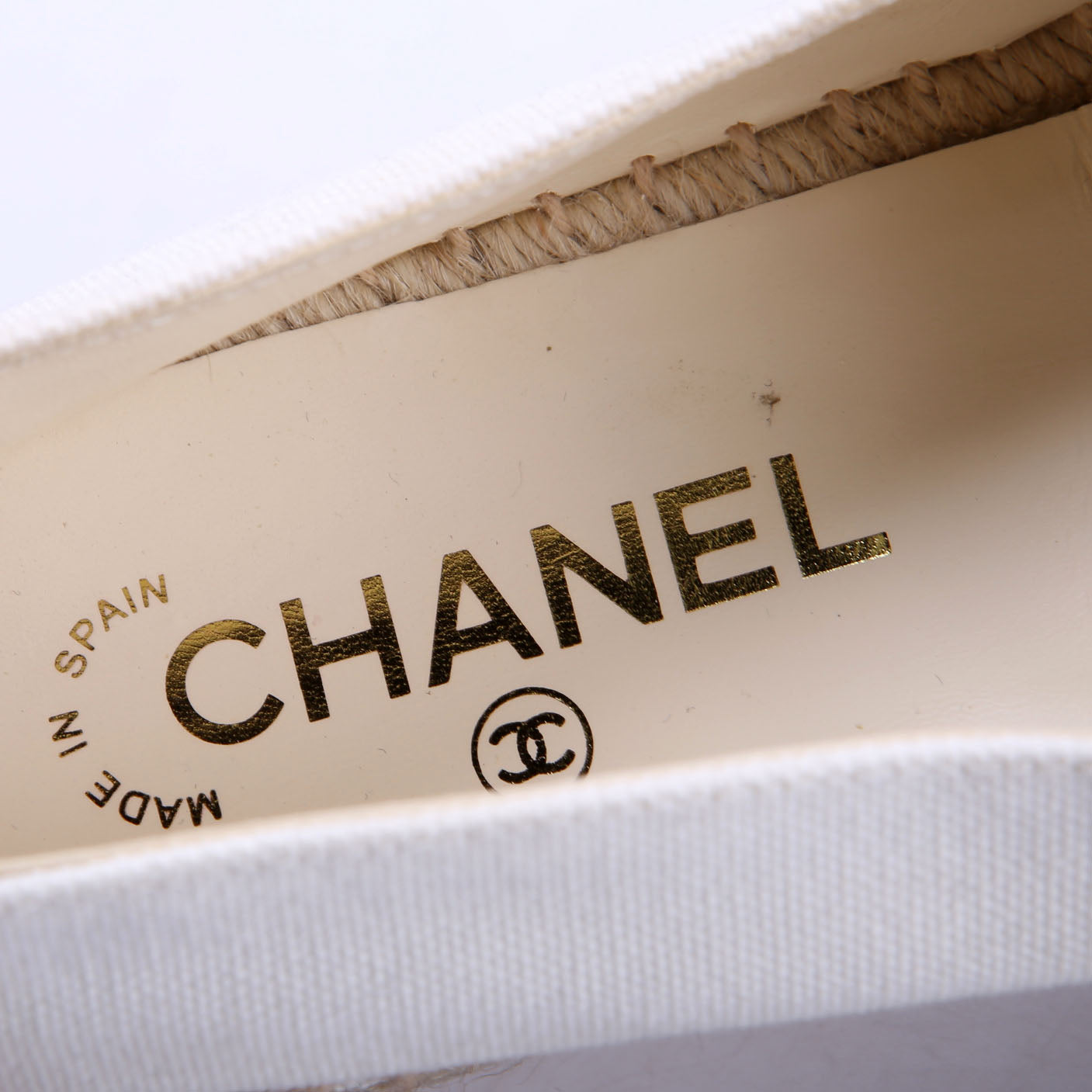 CC Quilted Espadrilles Size 40 White/Beige