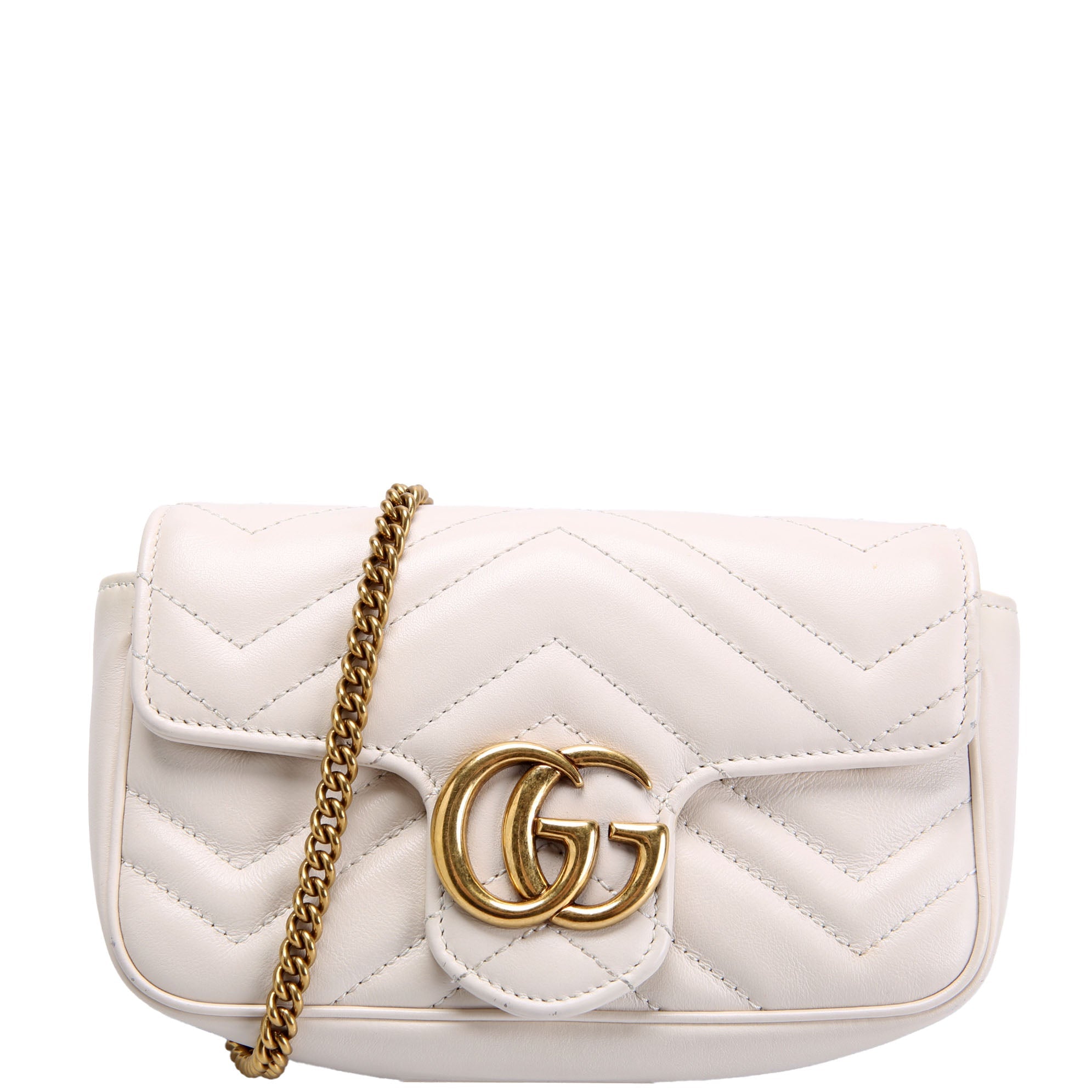 476433 Marmont Leather Super Mini Flap Ivory