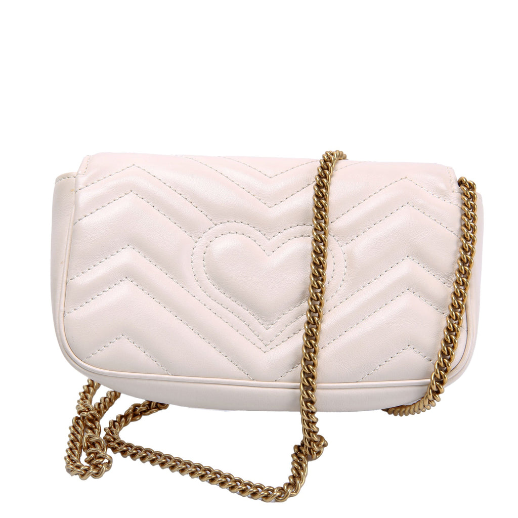 476433 Marmont Leather Super Mini Flap Ivory