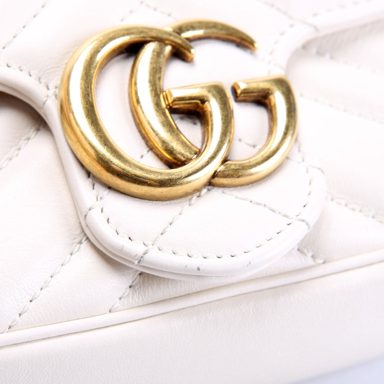476433 Marmont Leather Super Mini Flap Ivory
