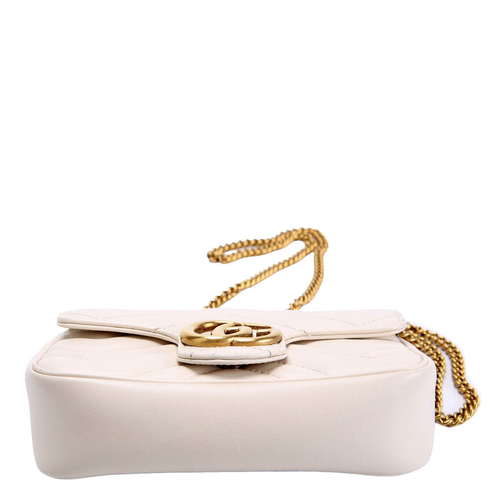 476433 Marmont Leather Super Mini Flap Ivory
