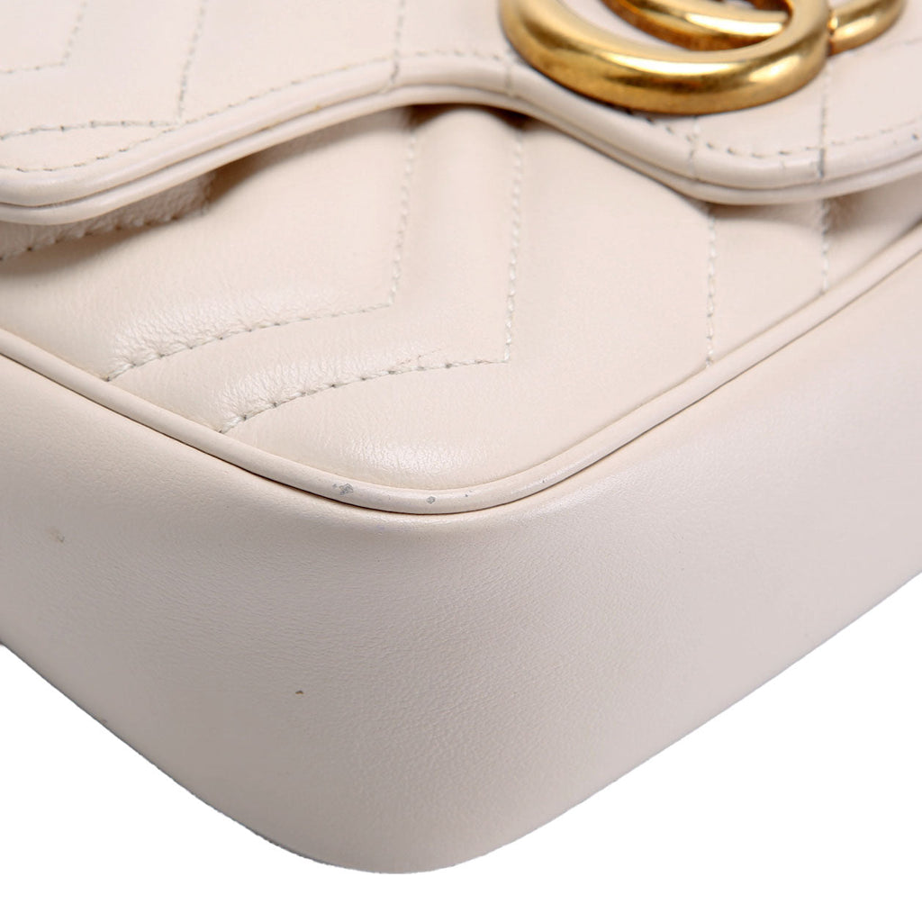 476433 Marmont Leather Super Mini Flap Ivory
