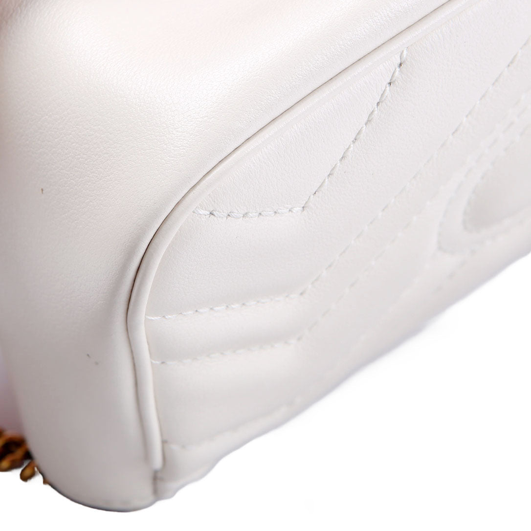 476433 Marmont Leather Super Mini Flap Ivory